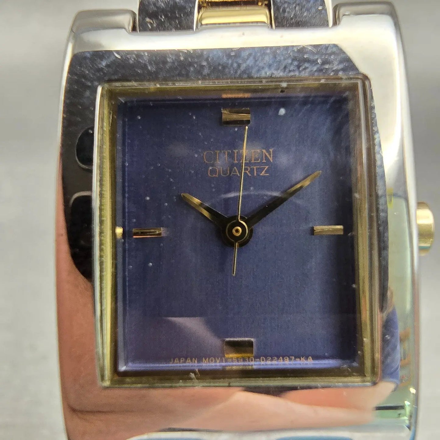 Citizen Watch Women 20mm Blue Dial Silver tone Rectangle 5930-S99051 New Battery1