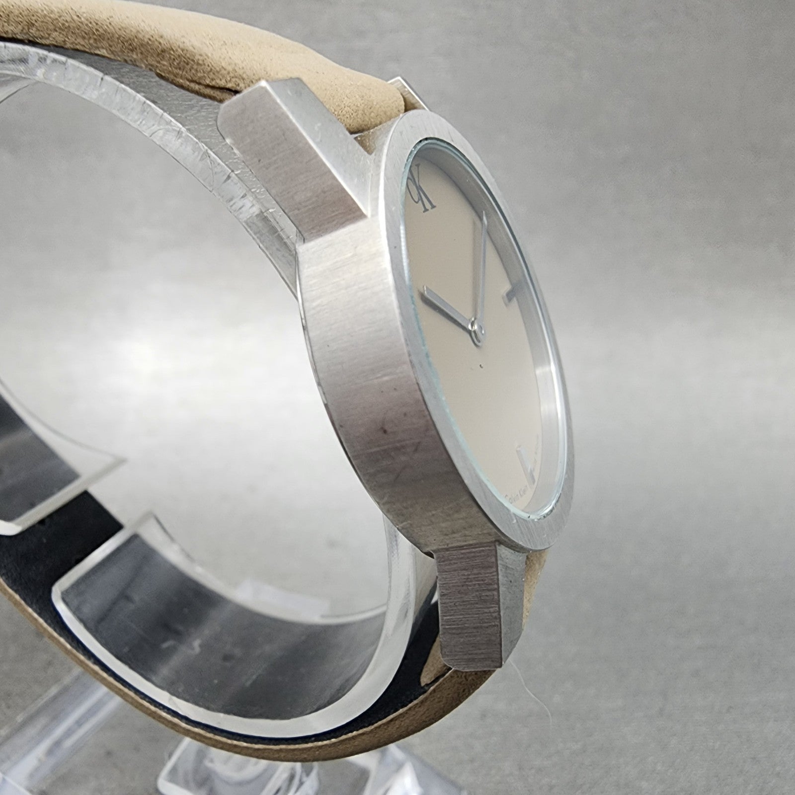 Calvin Klein Watch Women 30mm Brown Dial Silver Tone Round New Battery K71213