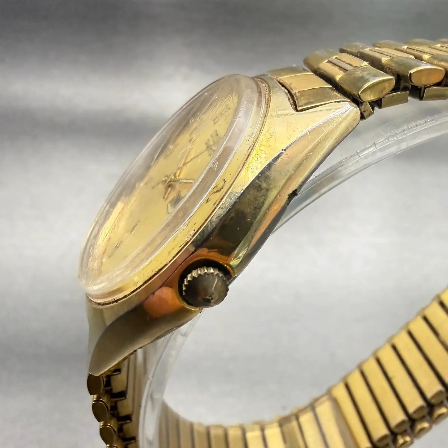 Citizen CQ Watch Men 35mm Gold Dial Gold Tone Daydate Round 6100-S24876 New Batt2