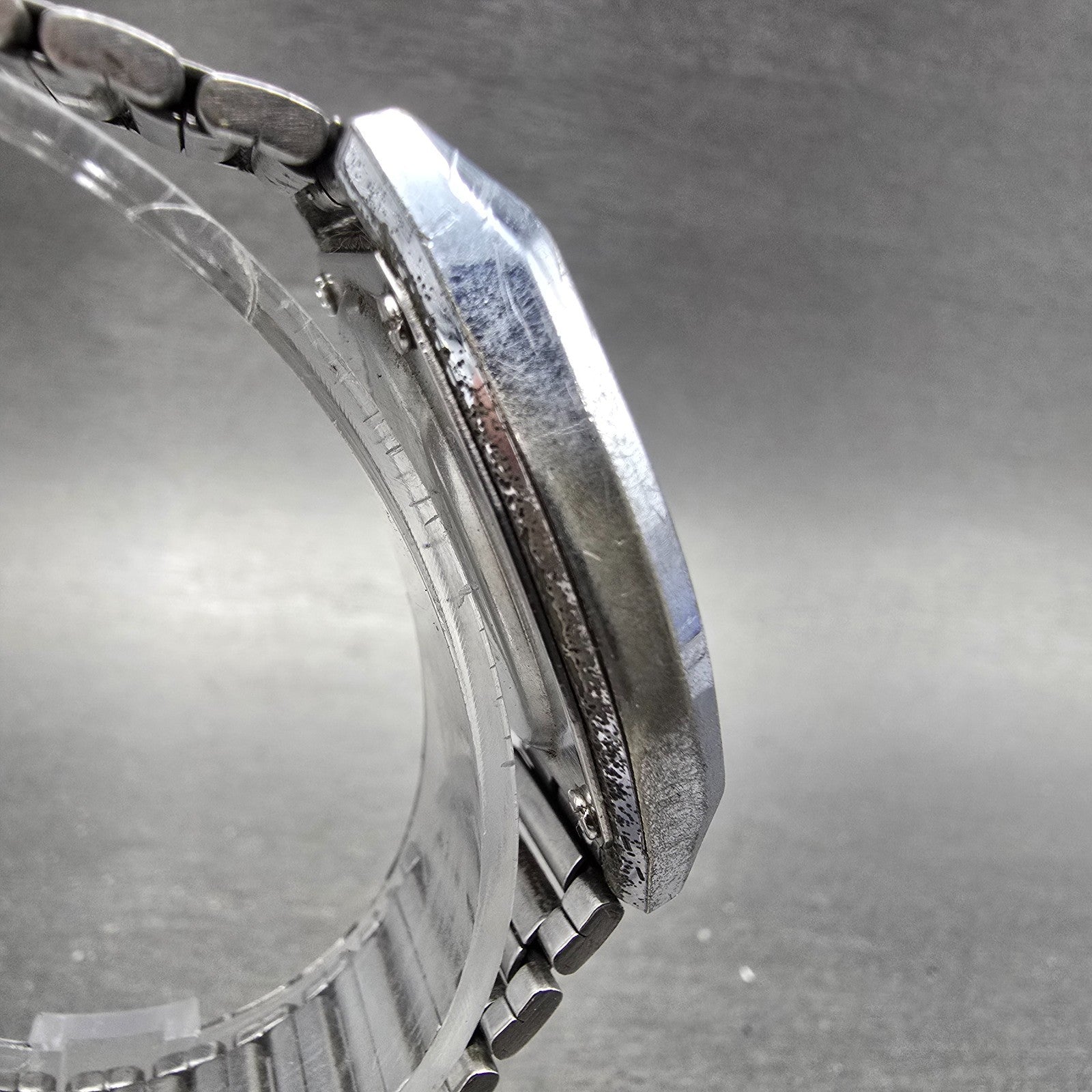 Casio B612W Watch Men 35mm Digital Silver Tone Date Hexagon New Battery 695 VTG3