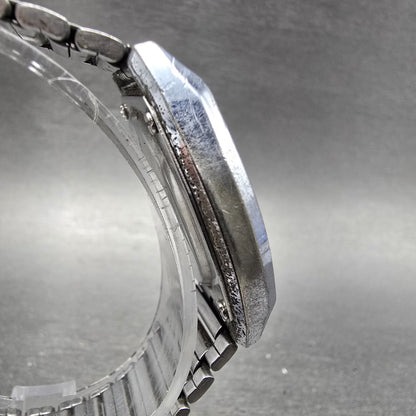 Casio B612W Watch Men 35mm Digital Silver Tone Date Hexagon New Battery 695 VTG3