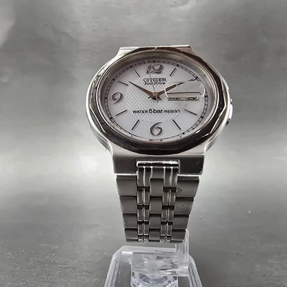 Citizen Eco-Drive Watch Men 36mm White Dial Steel Daydate E100-K003334 PARTS6