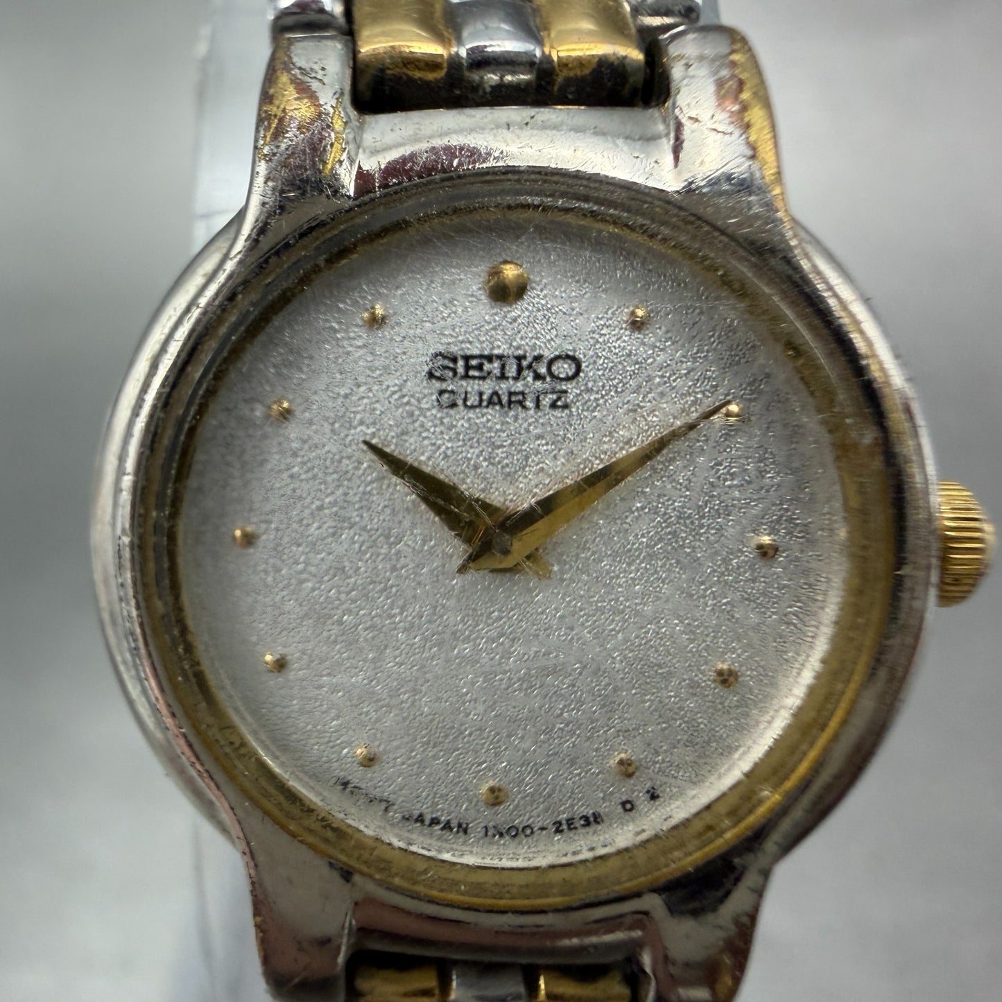 Seiko Watch Women 20mm Silver Dial Two Tone Round Vintage 1N00-0G69 New Battery31