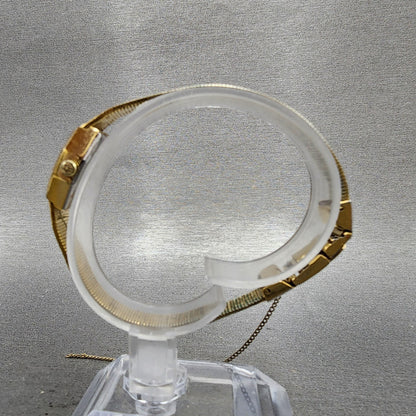Hamilton Watch Women 26mm Gold Dial Gold Octagon 9220 New Battery Vintage6