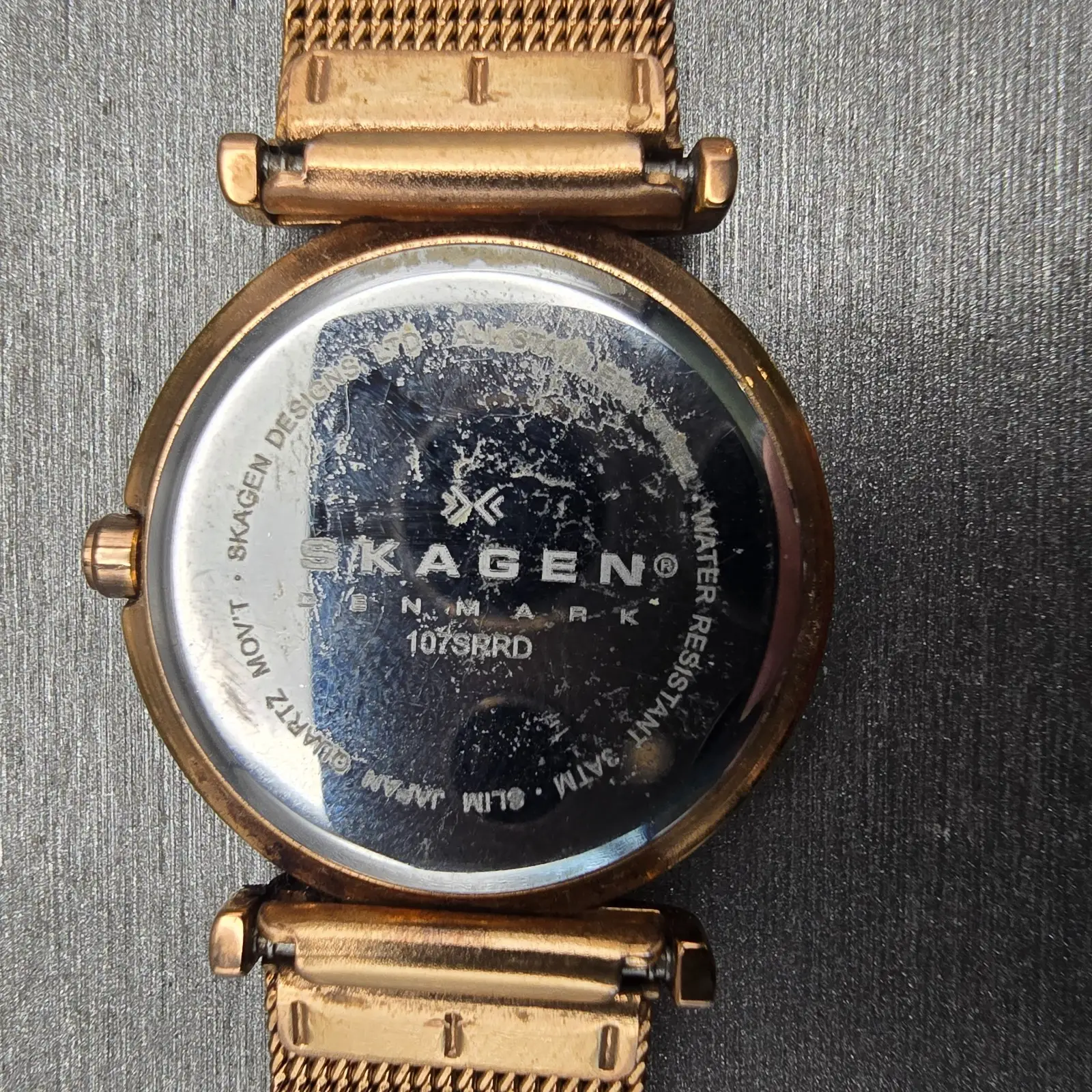 Skagen Denmark Watch Women 25mm MOP Dial Rose Gold Tone 107SRRD New Battery10