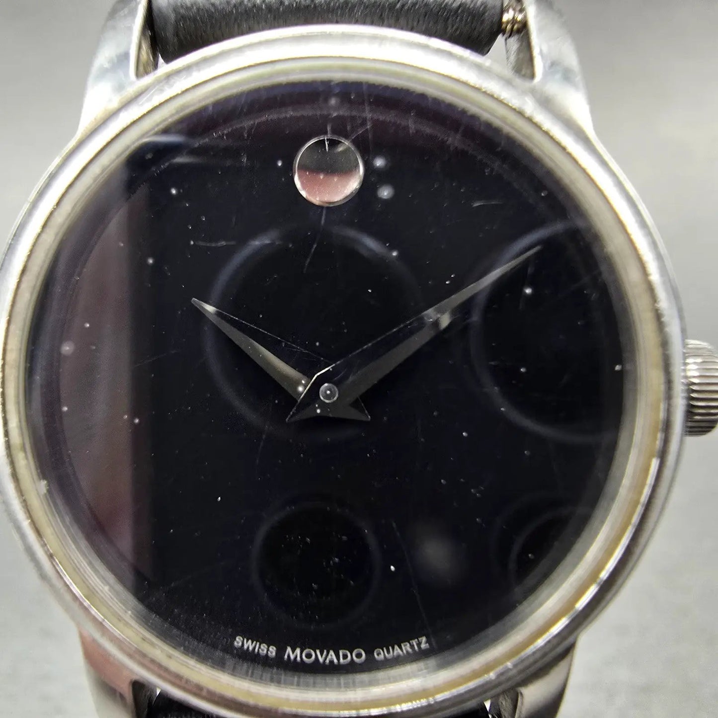 Movado Museum Watch Women 27mm Black Dial Silver Tone MO.01.3.14.600L NewBattery1