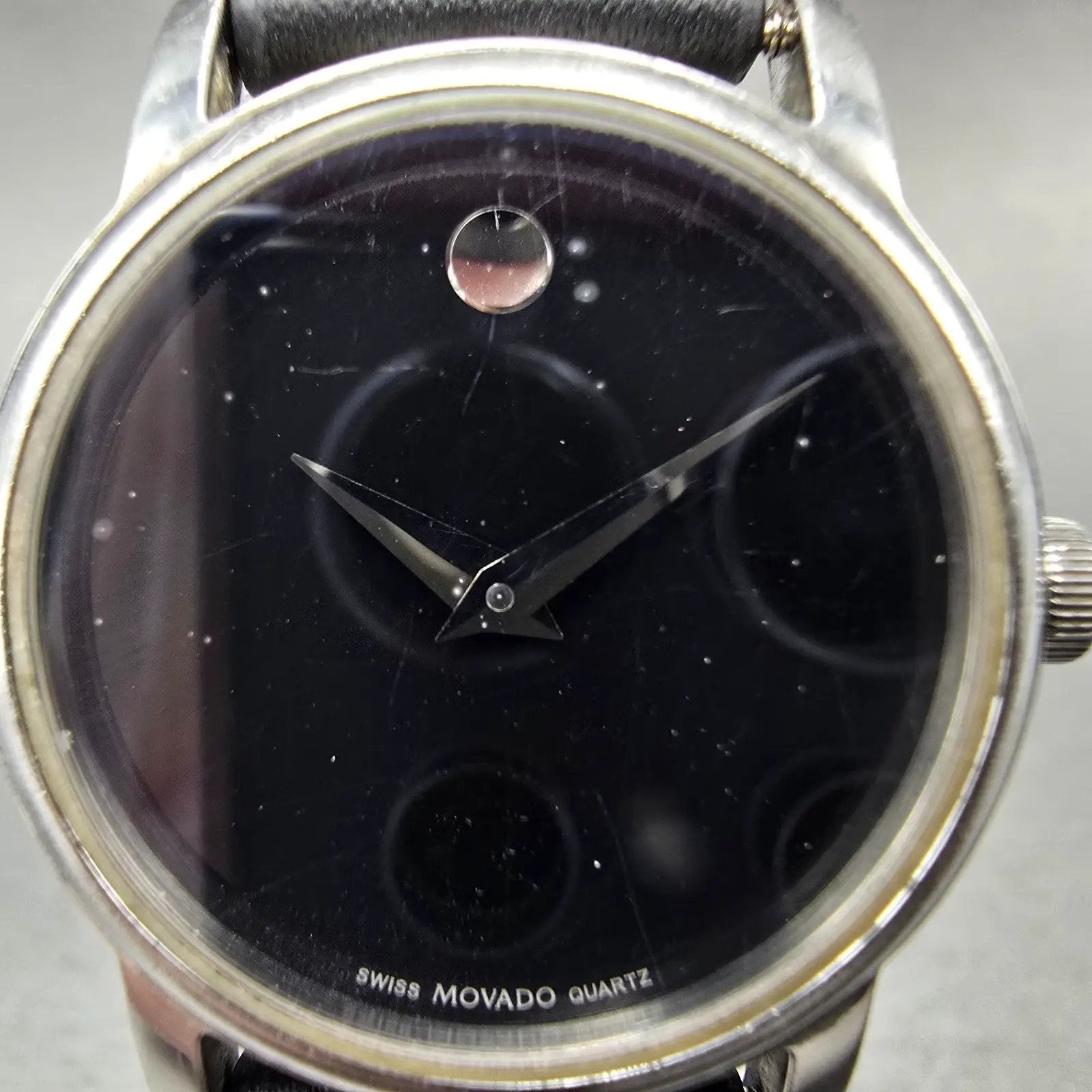 Movado Museum Watch Women 27mm Black Dial Silver Tone MO.01.3.14.600L NewBattery1