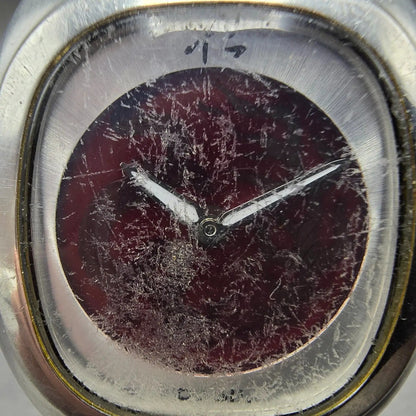 Fossil Big Tick Dragon Watch Men 40mm Red Dial Silver Tone JR-8161 New Battery G1