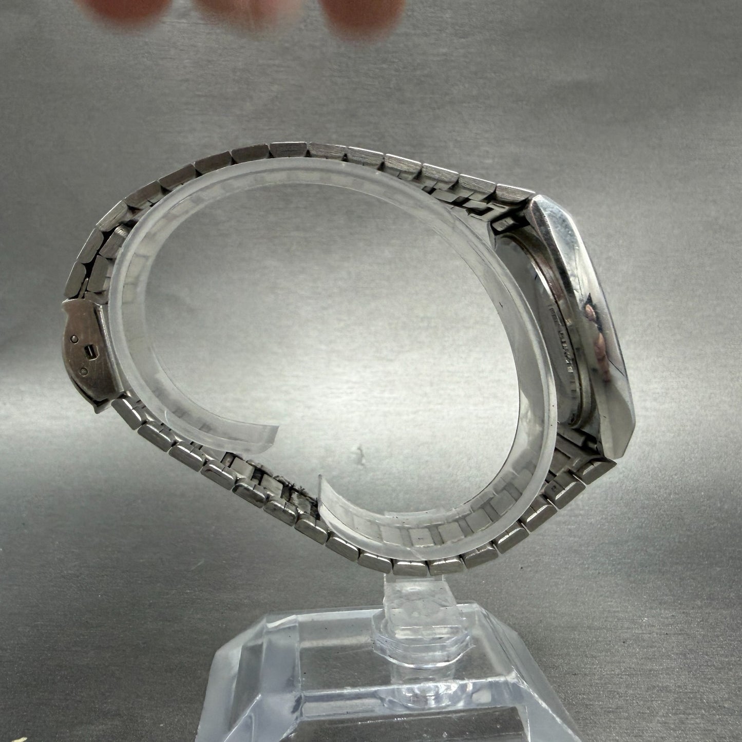 Seiko SQ Watch Men 33mm Silver Dial Silver Tone Daydate Rectangle 6923-5010 PART9