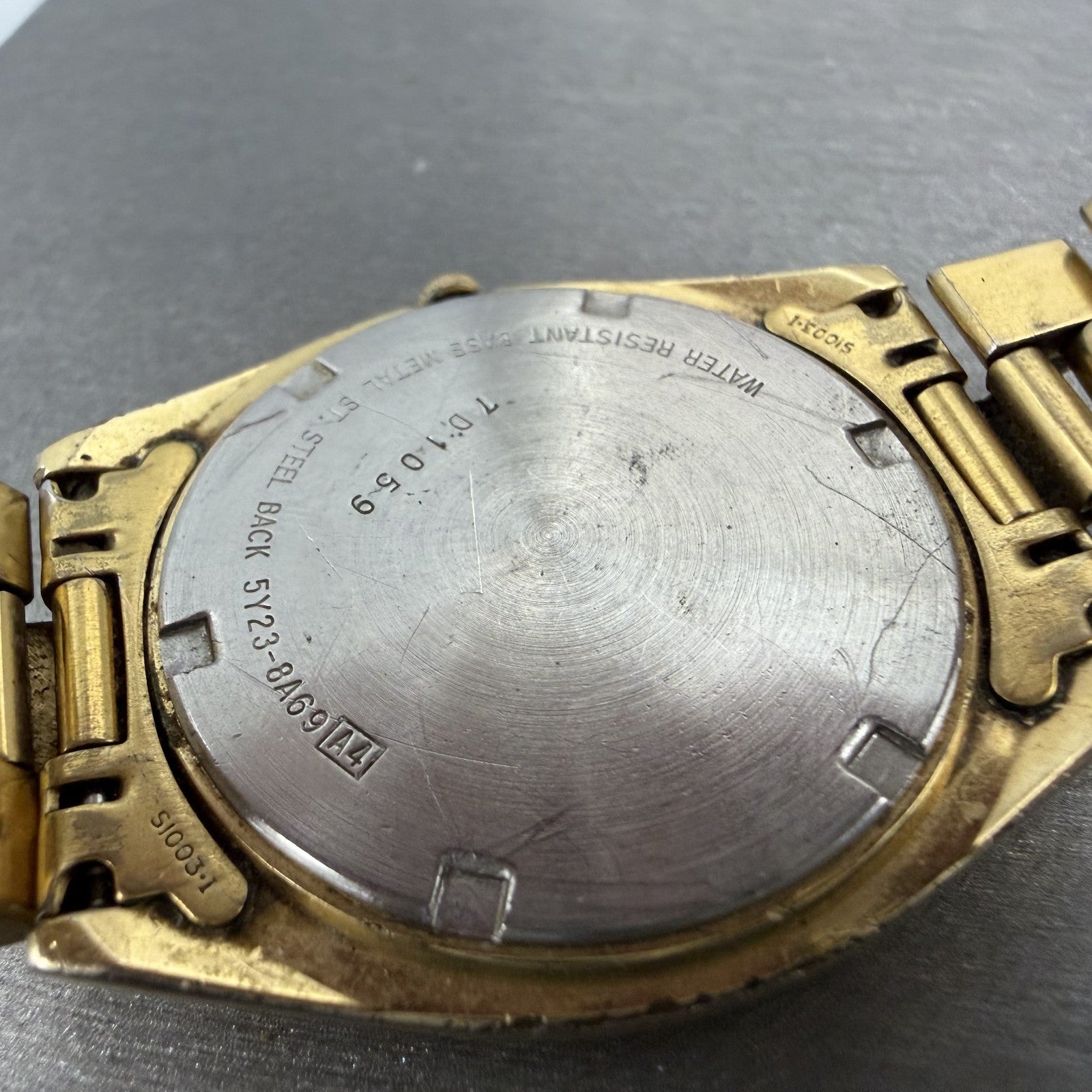 Seiko SQ President Watch Men 37mm Gold Dial Gold Tone Daydate New Battery READ!!9