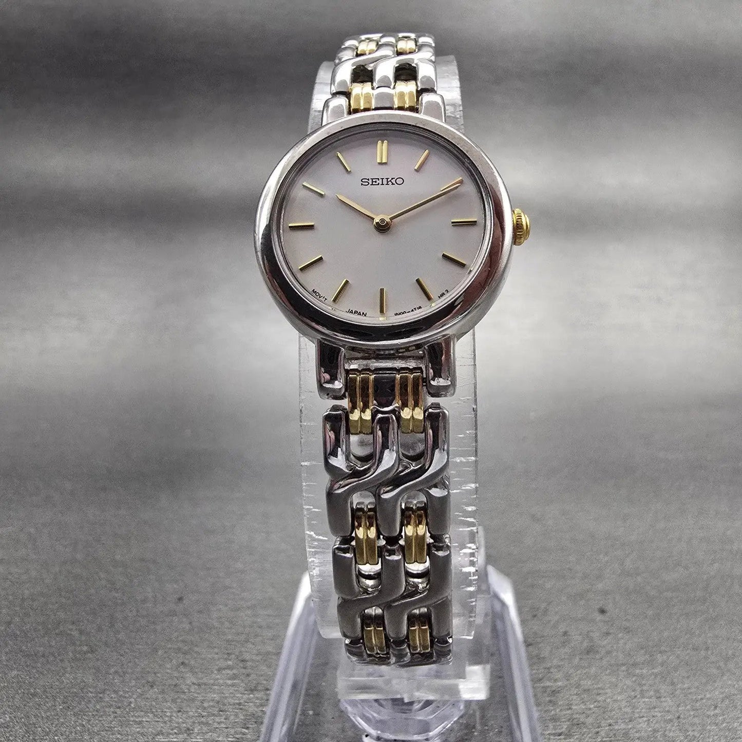 Seiko Watch Women 21mm White Dial Silver Tone Round 1N00-1E09 New Battery VTG5