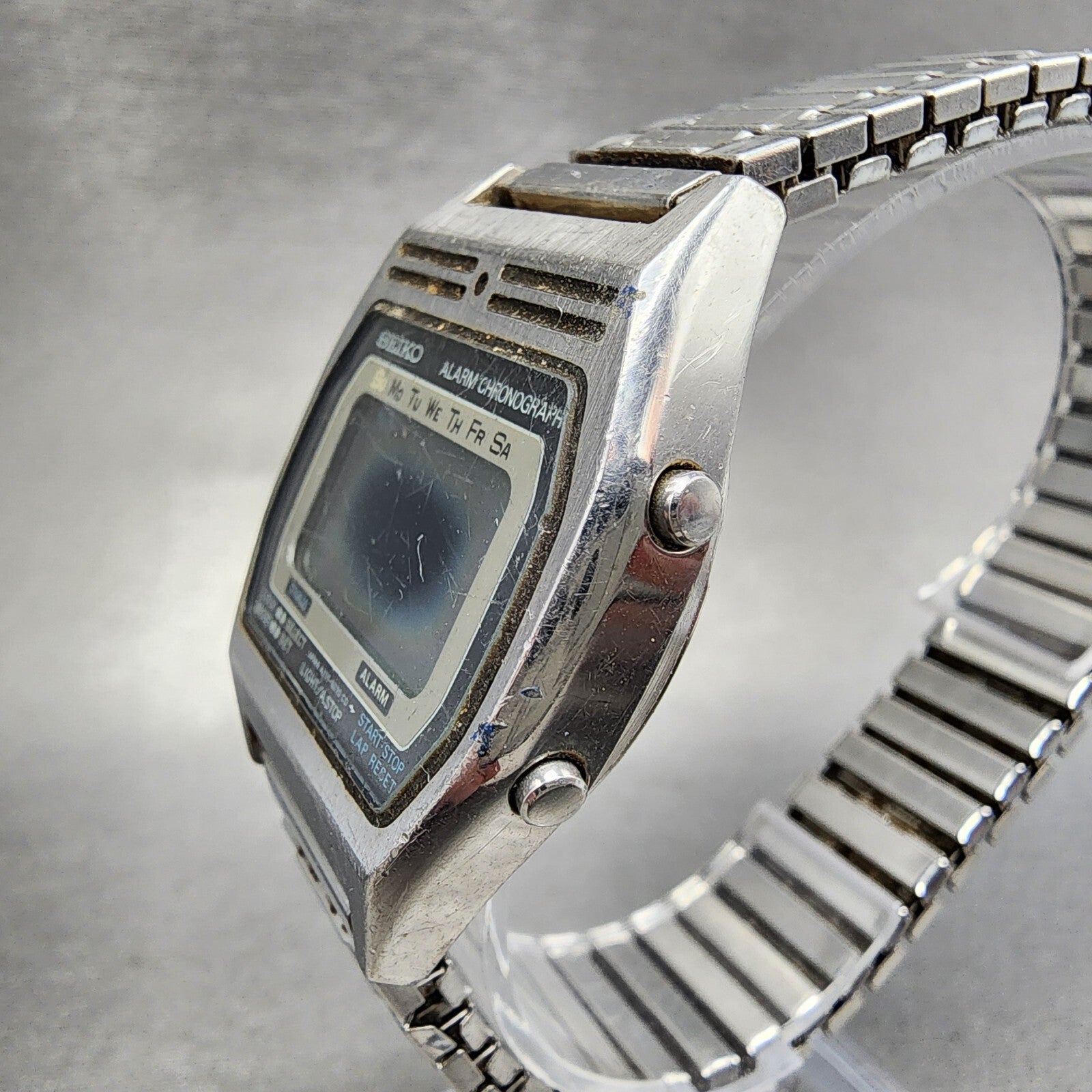 Seiko Digital Watch Men 34mm Steel Alarm Chronograph A2575010 PARTS3