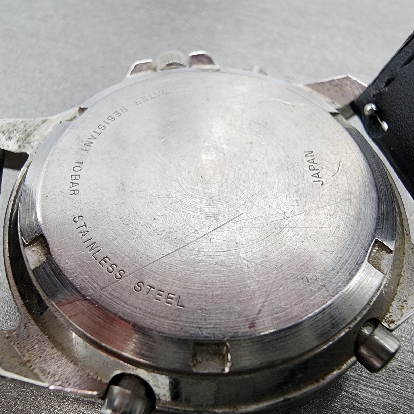 Nissan NISMO Chronograph Watch Men 40mm Black Dial Steel Date Round New Battery10