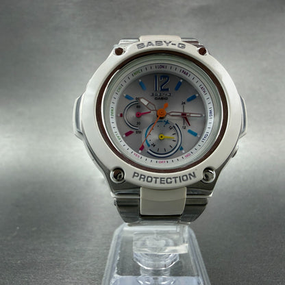 Casio BabyG Watch Women 41mm Silver Dial White Tone Round Solar BGA1400 Works5