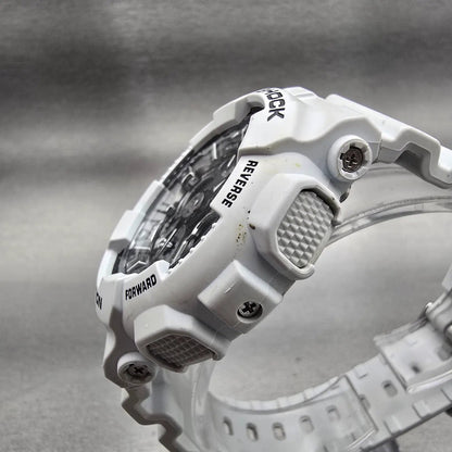 Casio G-Shock GMA-S120MF Watch Men 45mm Silver White Chronograph Alarm New Batt2