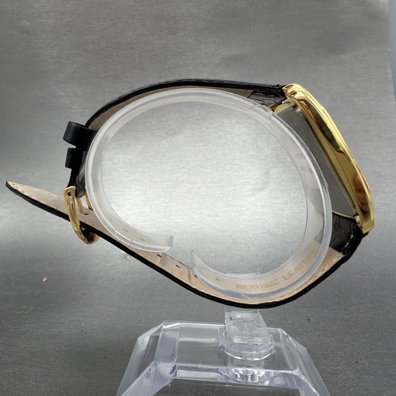 Pulsar Tank Watch Men 31mm Black Dial Gold Tone Date  SAMPLE PARTS9