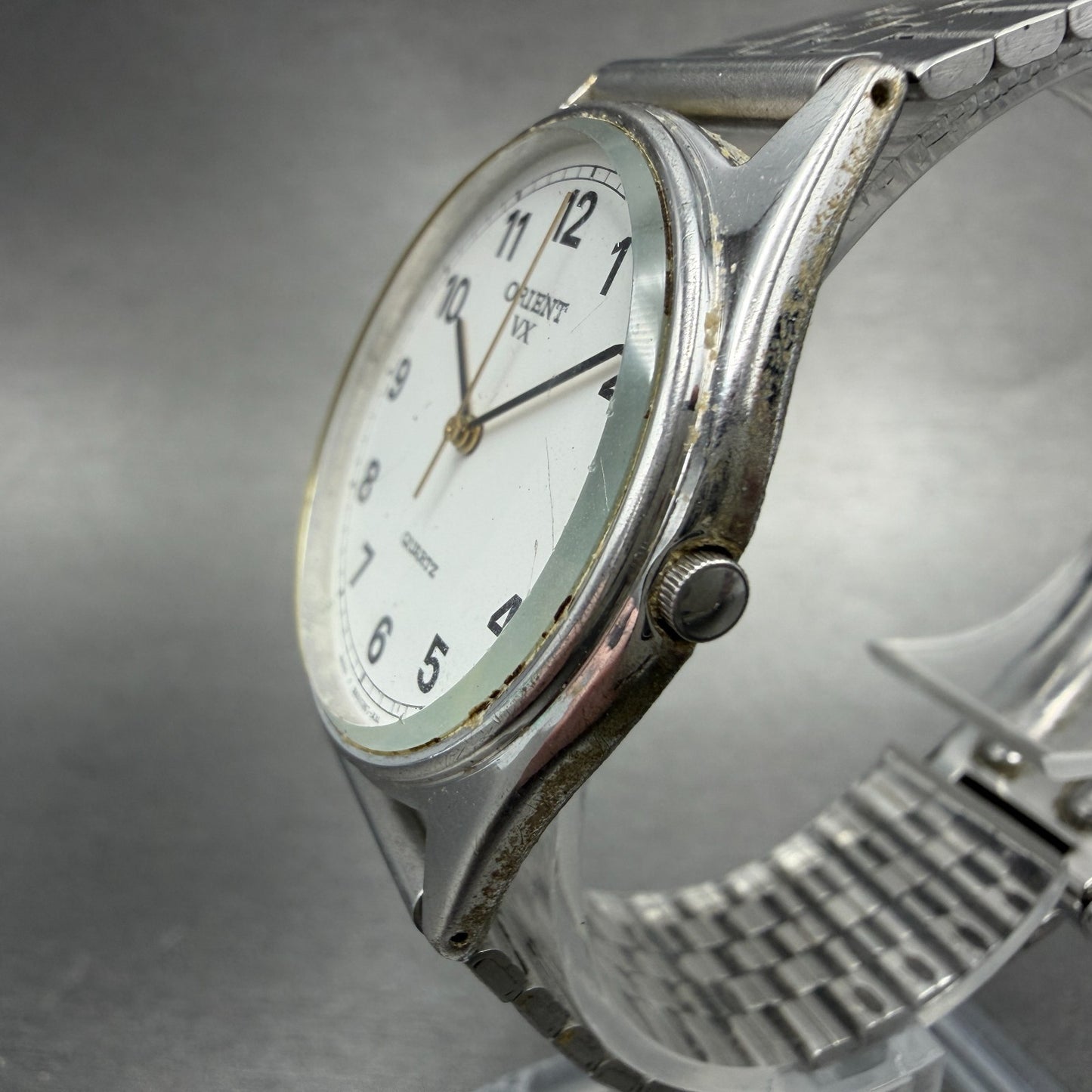 Orient VX Watch Unisex 32mm White Dial Silver Tone Round IT58517670 New Battery2