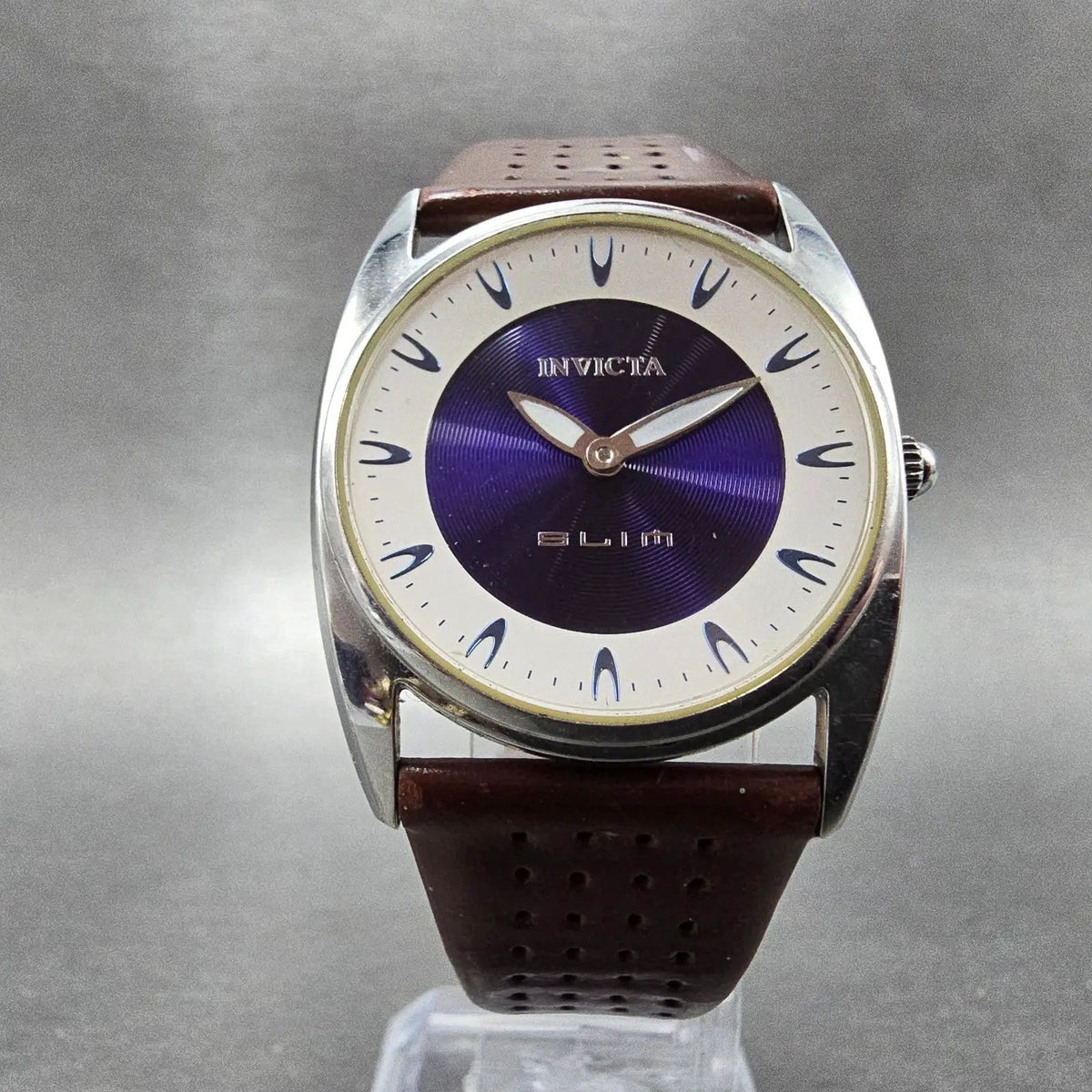 Invicta Slim Watch Women 30mm Blue Dial Silver Tone Round 5358 New Battery6