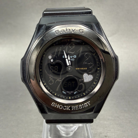 Casio Baby-G BGA-102 Watch Women 39mm Analog Digital Black Alarm Chrono New Batt0