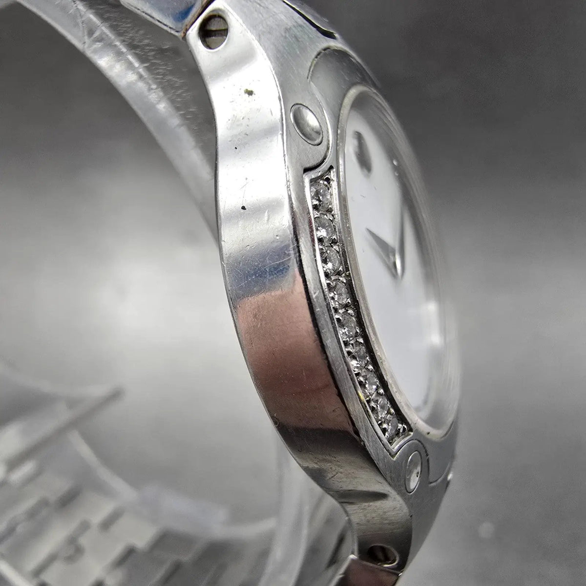 Movado Sports Edition Watch Women 27mm MOP Dial Silver Diamonds New Battery3