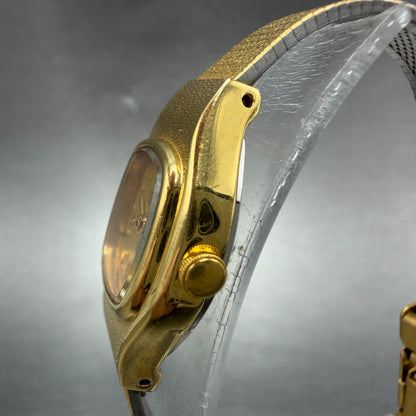 Citizen CQ Watch Women 19mm Gold Dial Gold Tone Square 4031-S01931 New Battery2
