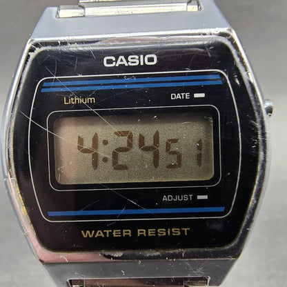 Casio B612W Watch Men 35mm Digital Silver Tone Date Hexagon New Battery VTG LKLK1