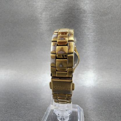 Citizen ecoDrive WR 100 Watch Women 26mm Silver Dial Gold Tone Daydate Runs7