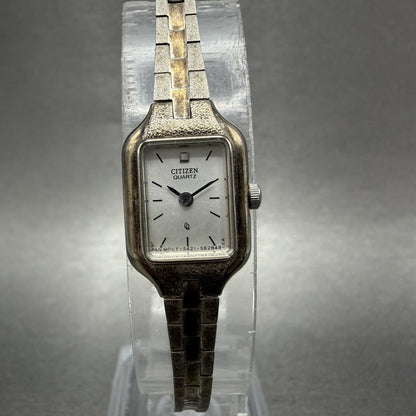 Bulova Tank Watch Women 13mm Champagne Dial Gold Tone Rdctangle 92T75 NewBattery10