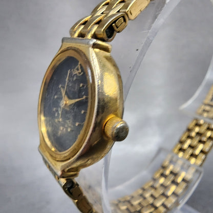 Citizen Watch Women 21mm Black Dial Gold Tone Round 5930S16806 New Battery2