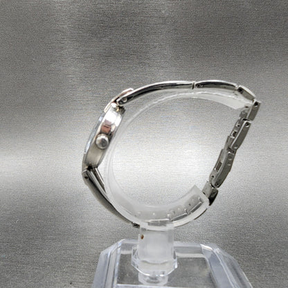 ESQ Tank Watch Women 23mm Blue Dial Silver Tone Crystal Bezel E5226 New Batt6