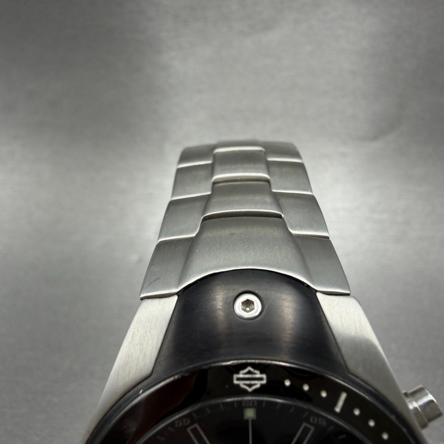 Bulova Harley Davidson Watch Men 39mm Black Dial Silver Tone Date Round New Batt4