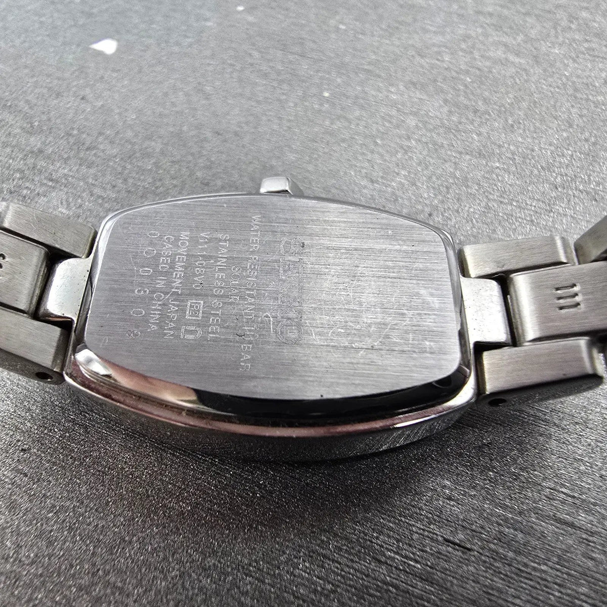 Seiko Solar Tank Watch Women 18mm White Dial Silver Rectangle Lukia Runs V11110