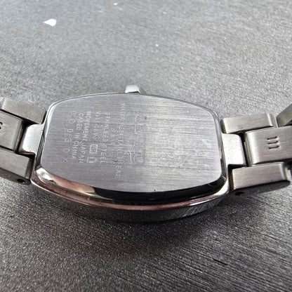 Seiko Solar Tank Watch Women 18mm White Dial Silver Rectangle Lukia Runs V11110