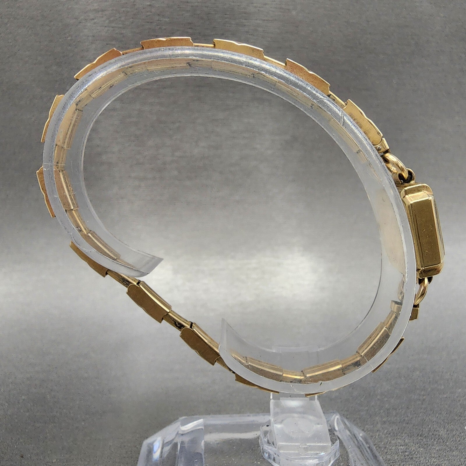 Bulova Cocktail Watch Women 14mm Cream Dial 10K Gold Filled Rectangle Manual Win8