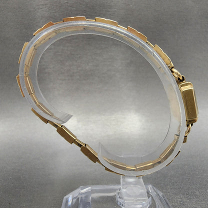 Bulova Cocktail Watch Women 14mm Cream Dial 10K Gold Filled Rectangle Manual Win8