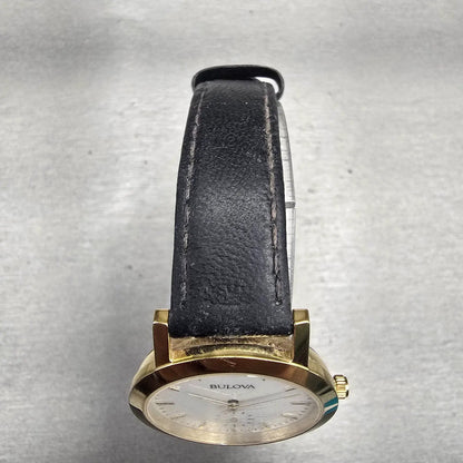 Bulova Watch Women 32mm White Dial Gold Tone Round 97L159 New Battery4