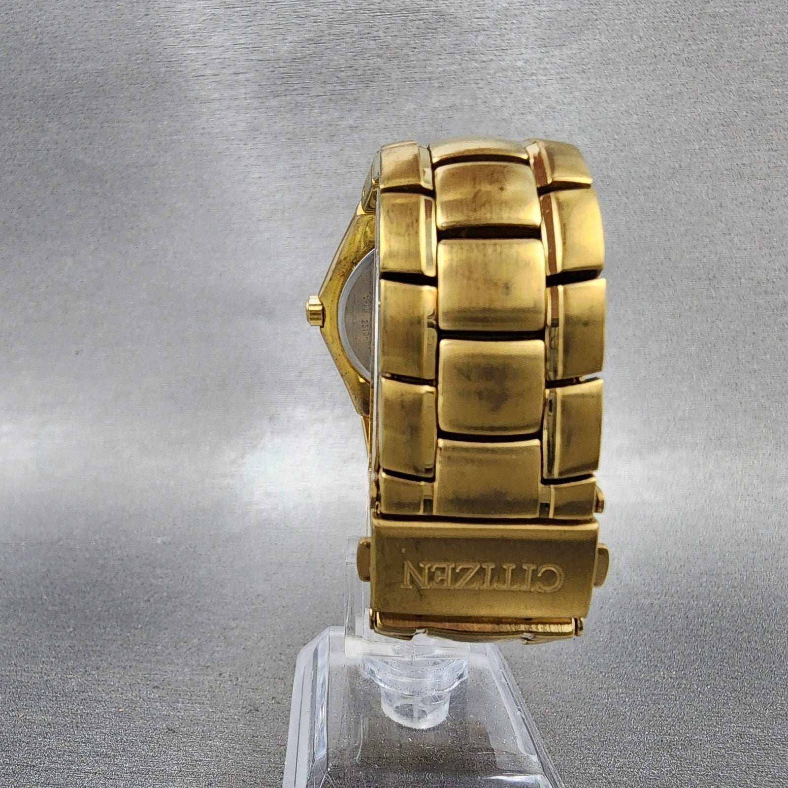 Citizen Watch Men 37mm Black Dial Gold Tone Round 2510H29850 New Battery7