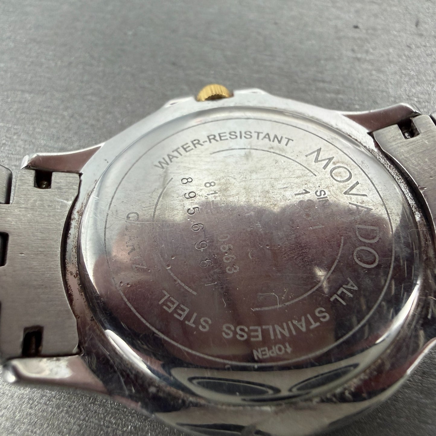 Movado Museum Watch Men 34mm Black Dial Two Tone Round 81-E4-0863 New Battery9