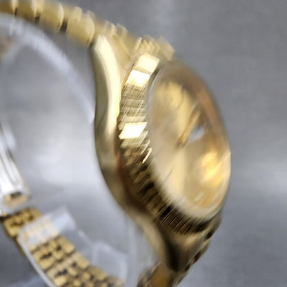Citizen CQ Watch Women 25mm Champagne Dial Gold Tone Daydate 1002R15101 NewBat3