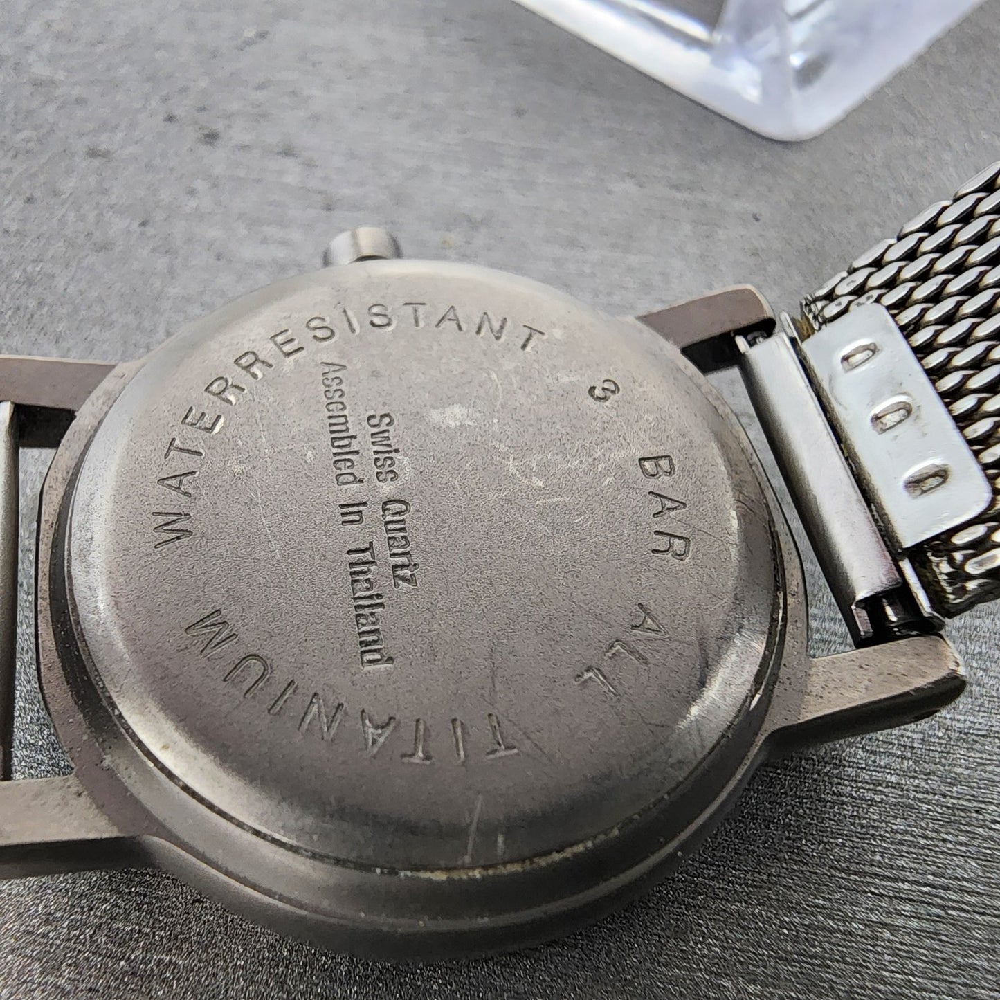 Boccia Titanium Watch Women 28mm Gray Dial Gray Tone Round Mesh Band New Battery9