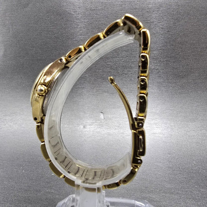 Citizen Eco-Drive Watch Women 25mm MOP Dial Gold Date E011-S039959 Round Works6