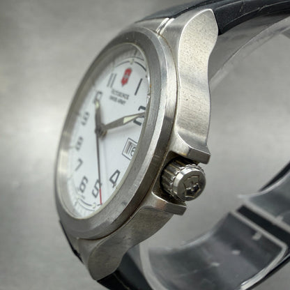 Victorinox Swiss Army Peak II Watch Women 34mm White Dial Steel Date New Battery2