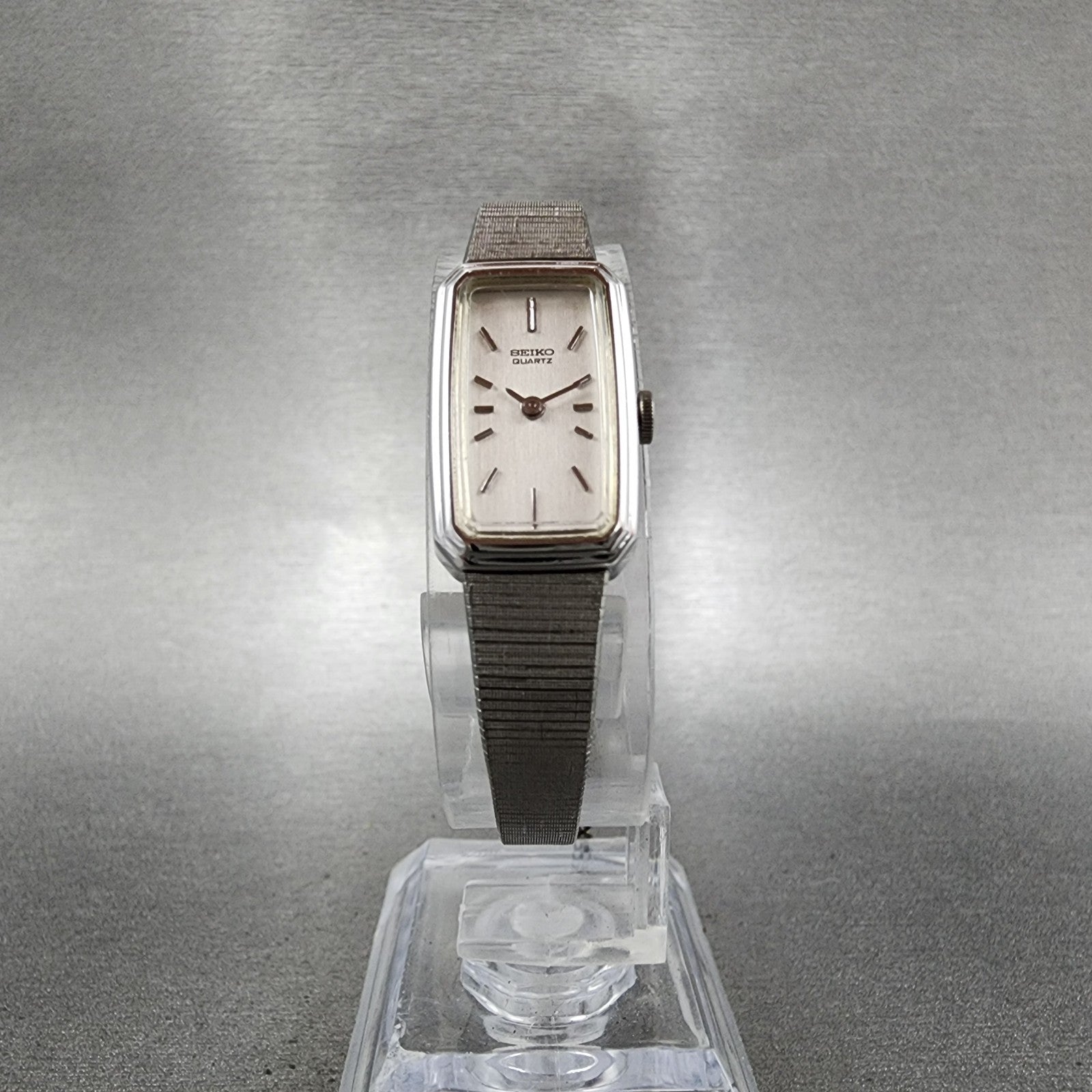 Seiko Tank Watch Women 14mm Silver Dial Silver Tone 13205779 New Battery5