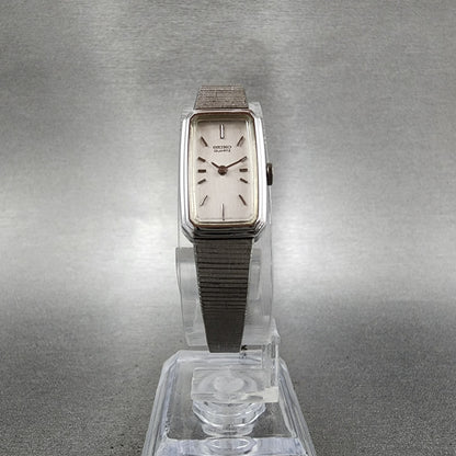 Seiko Tank Watch Women 14mm Silver Dial Silver Tone 13205779 New Battery5