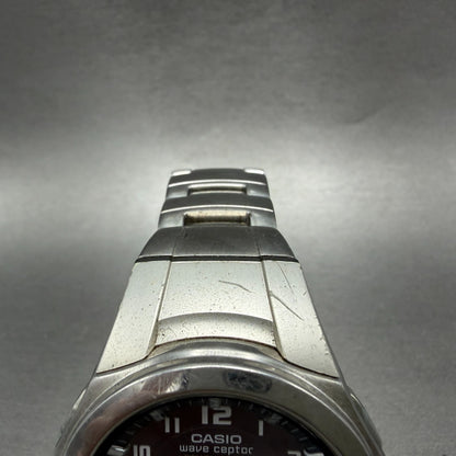 Casio Wave Ceptor Watch Men 42mm Blue Dial Analog Digital Steel WVA-400J Runs4