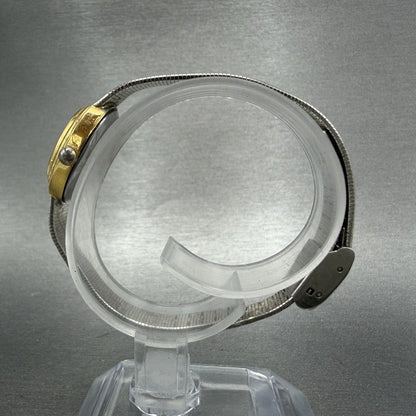 Waltham Watch Women 18mm Silver Dial Two Tone Oval Mesh Band New Battery VTG6
