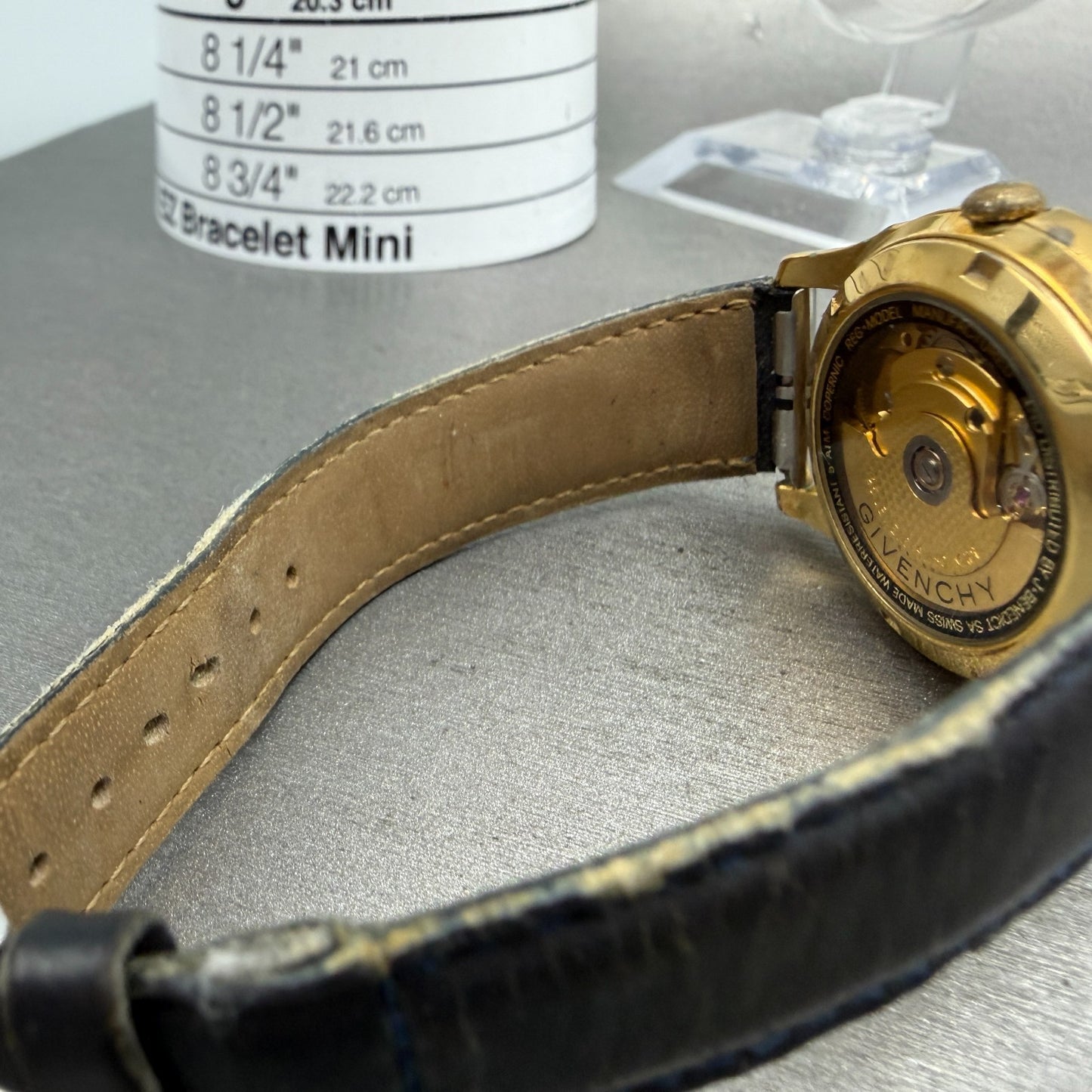 Givenchy Automatic Watch Men 34mm Blue Dial Gold Tone Round Swiss READ!!!!! Runs12