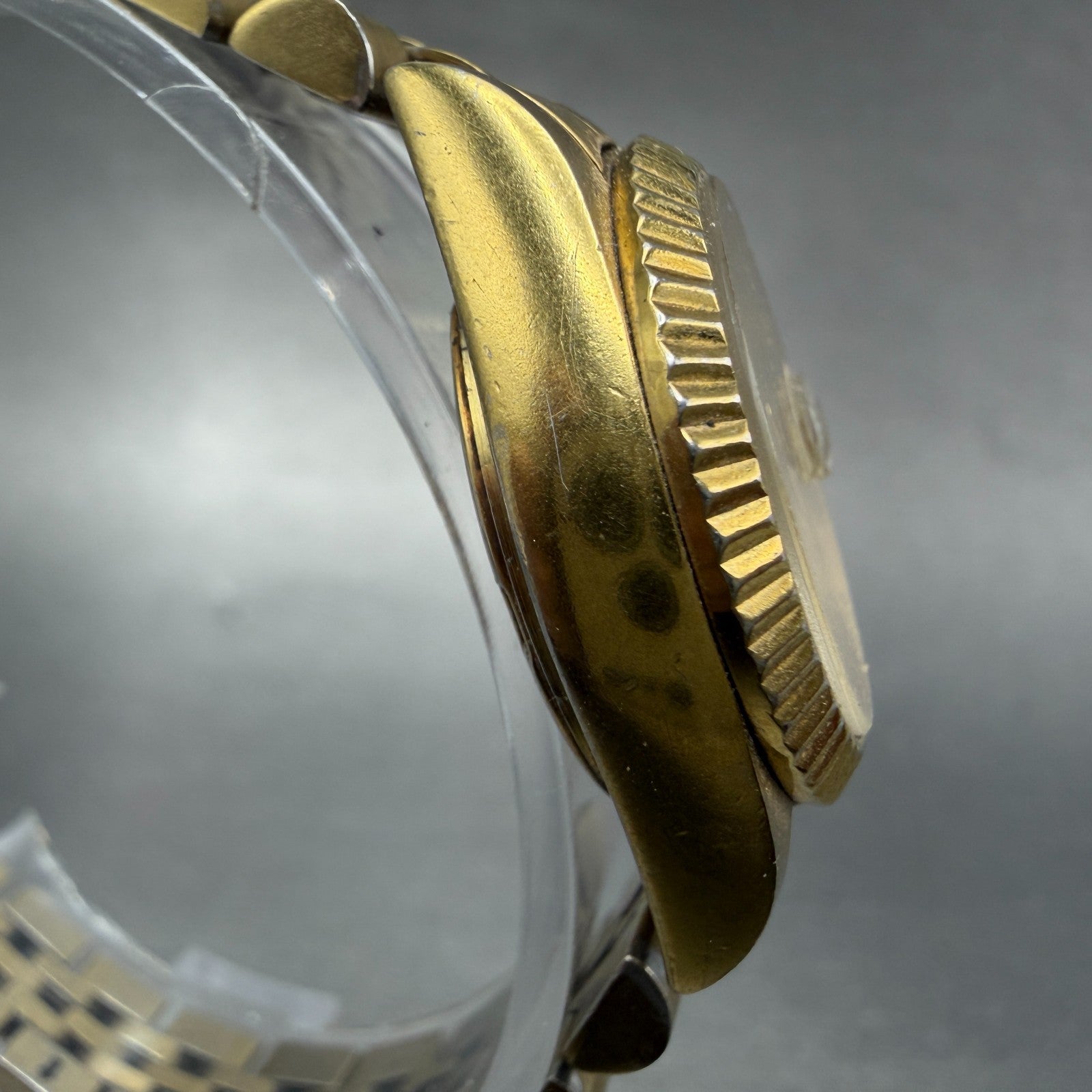 Invicta Watch Women 26mm Gold Dial Gold Tone Date Round New battery ABCD3