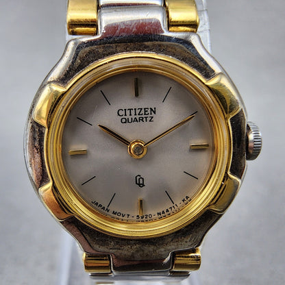 Citizen Watch Women 20mm Silver Dial Two Tone Round 5920S49593 New Battery1