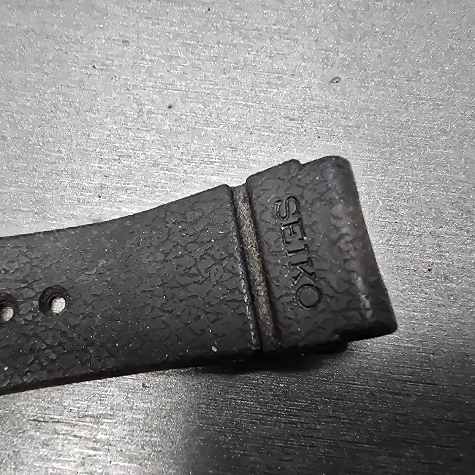 Seiko 22mm Dive Watch Band Black Two Piece Japan Made Vintage12